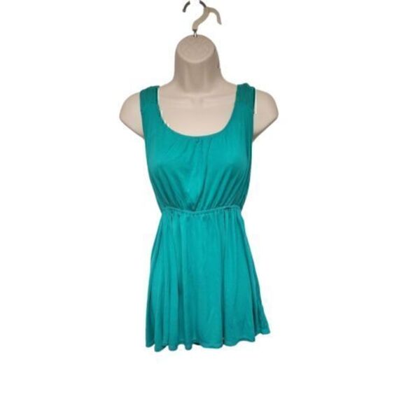 Forever 21 Empire Waistline Sleeveless Green Top Size S/P - Picture 1 of 8